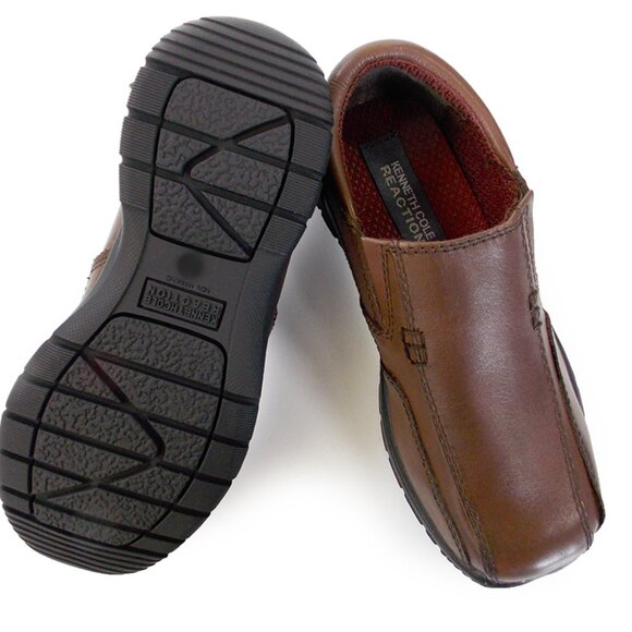 KENNETH COLE Reaction CHECK N CHECK Leather brown Back to School shoe Slip on - Picture 4 of 5